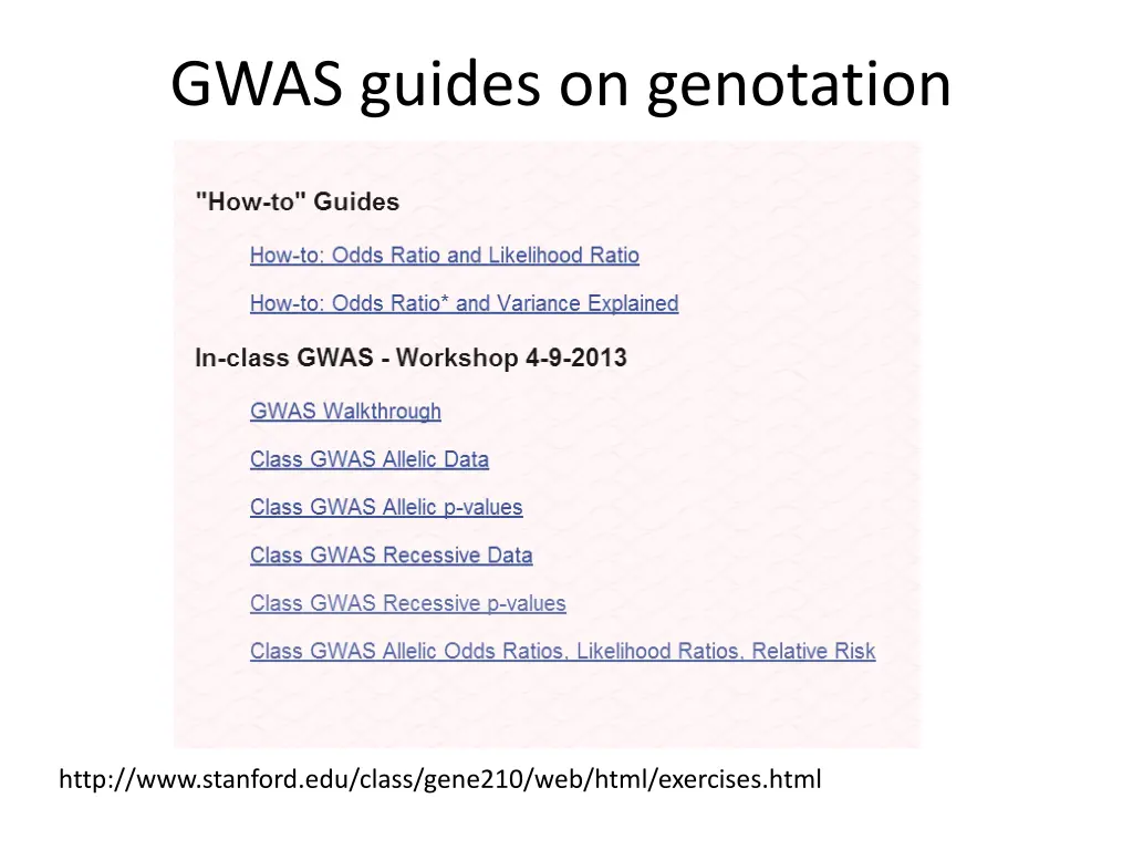 gwas guides on genotation