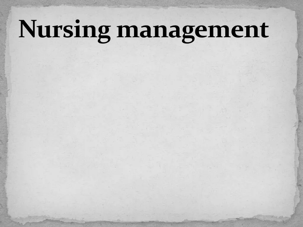nursing management