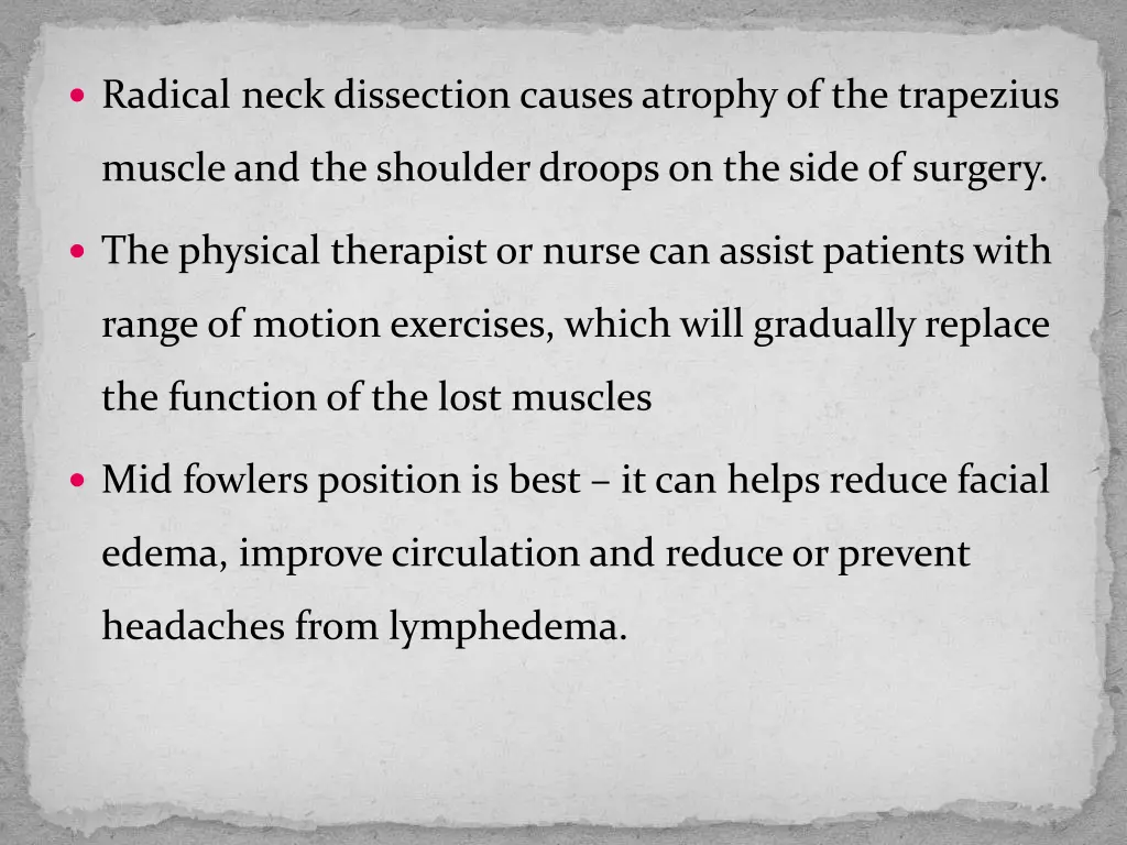 radical neck dissection causes atrophy