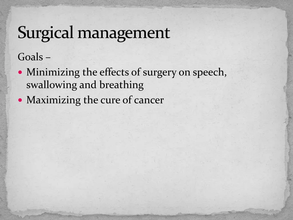 surgical management