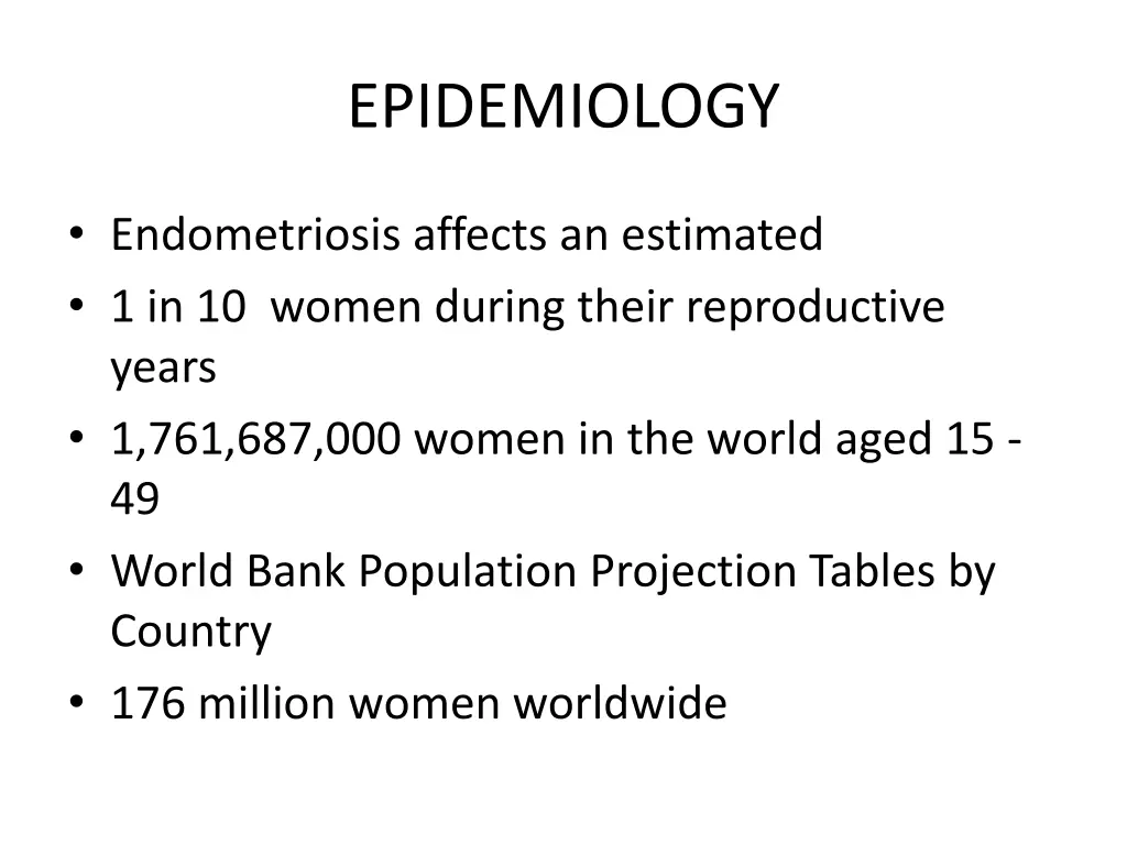 epidemiology