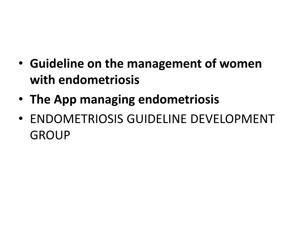 guideline on the management of women with