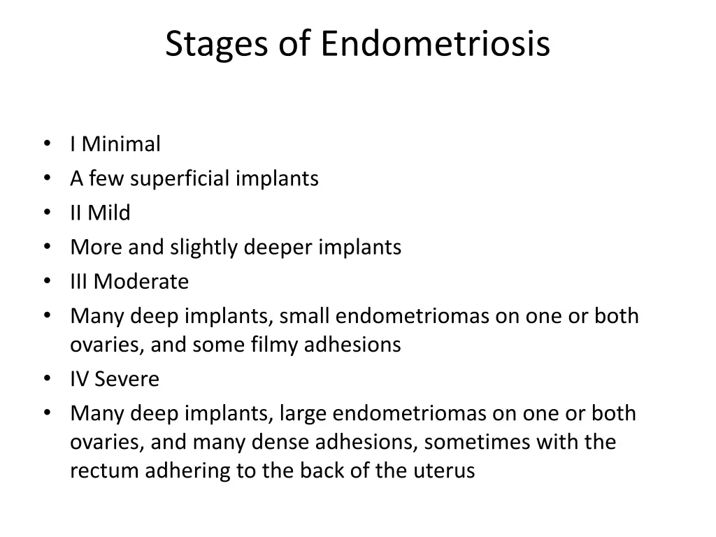 stages of endometriosis