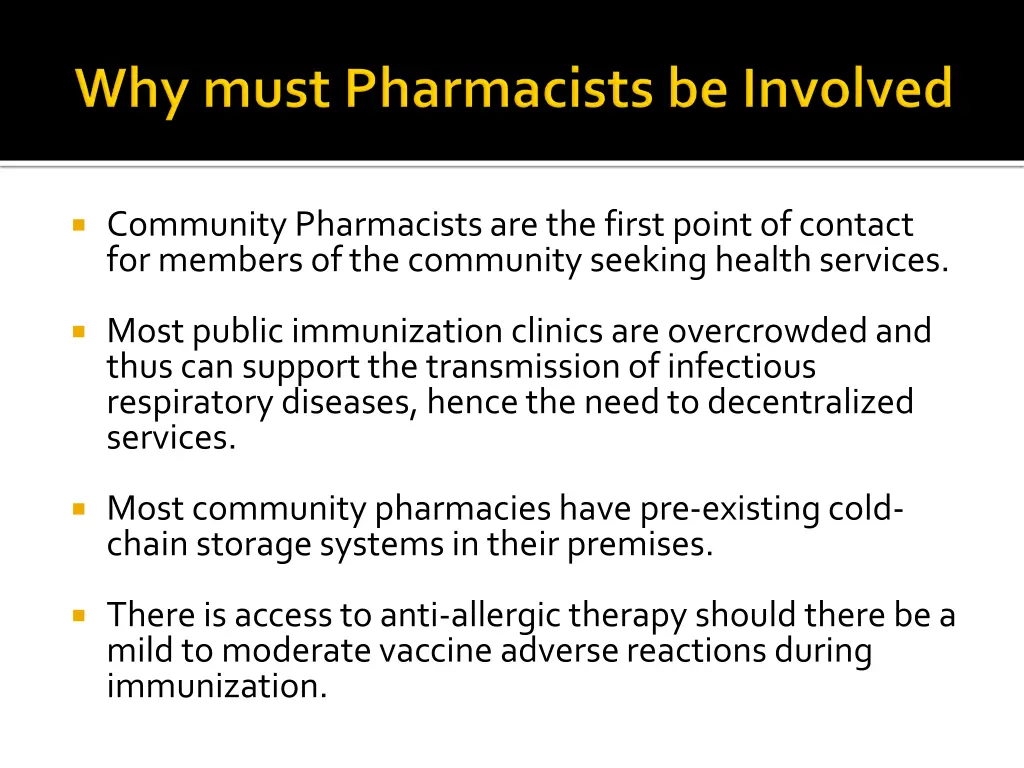 community pharmacists are the first point