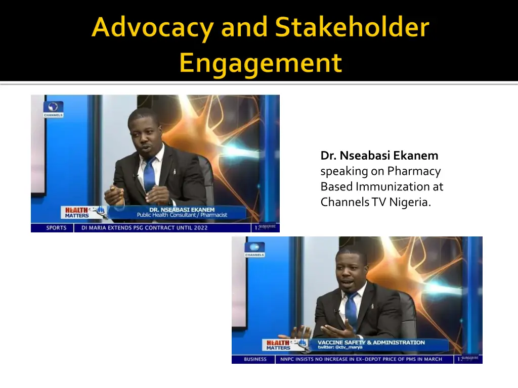 dr nseabasi ekanem speaking on pharmacy based