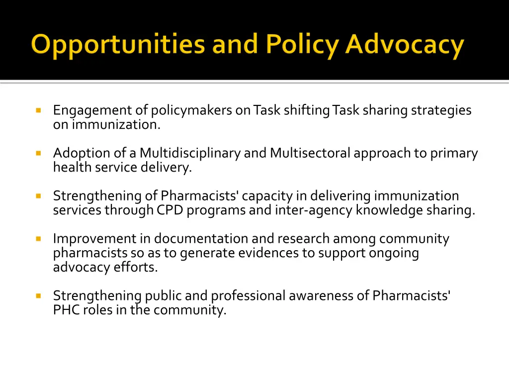 engagement of policymakers on task shifting task