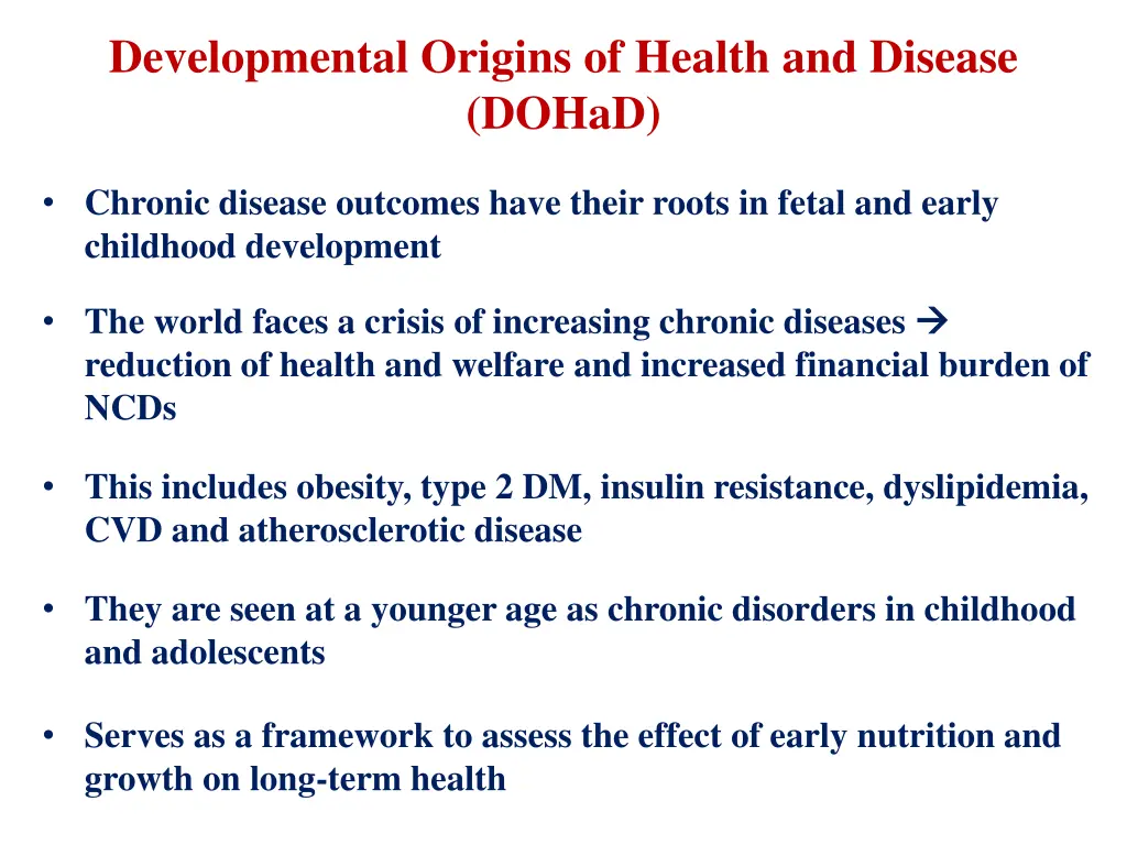 developmental origins of health and disease dohad