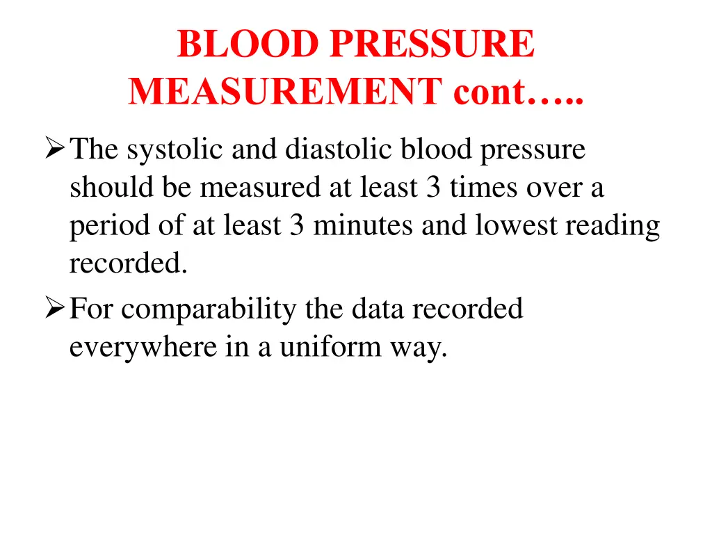 blood pressure measurement cont 1