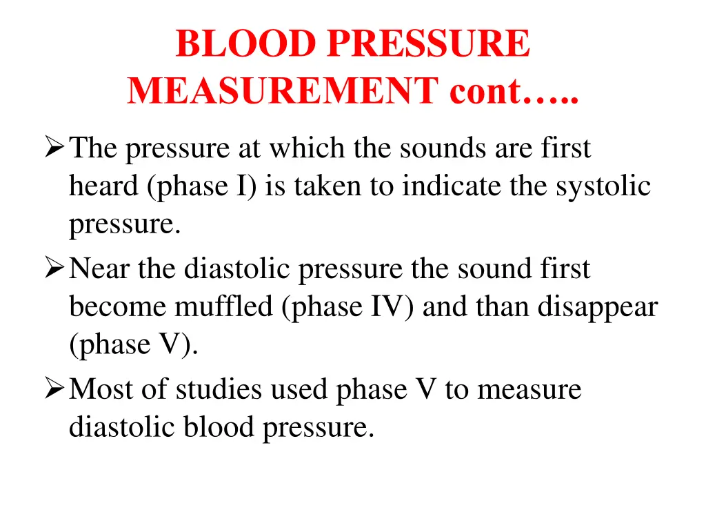 blood pressure measurement cont