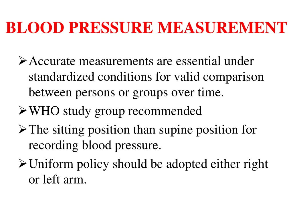 blood pressure measurement