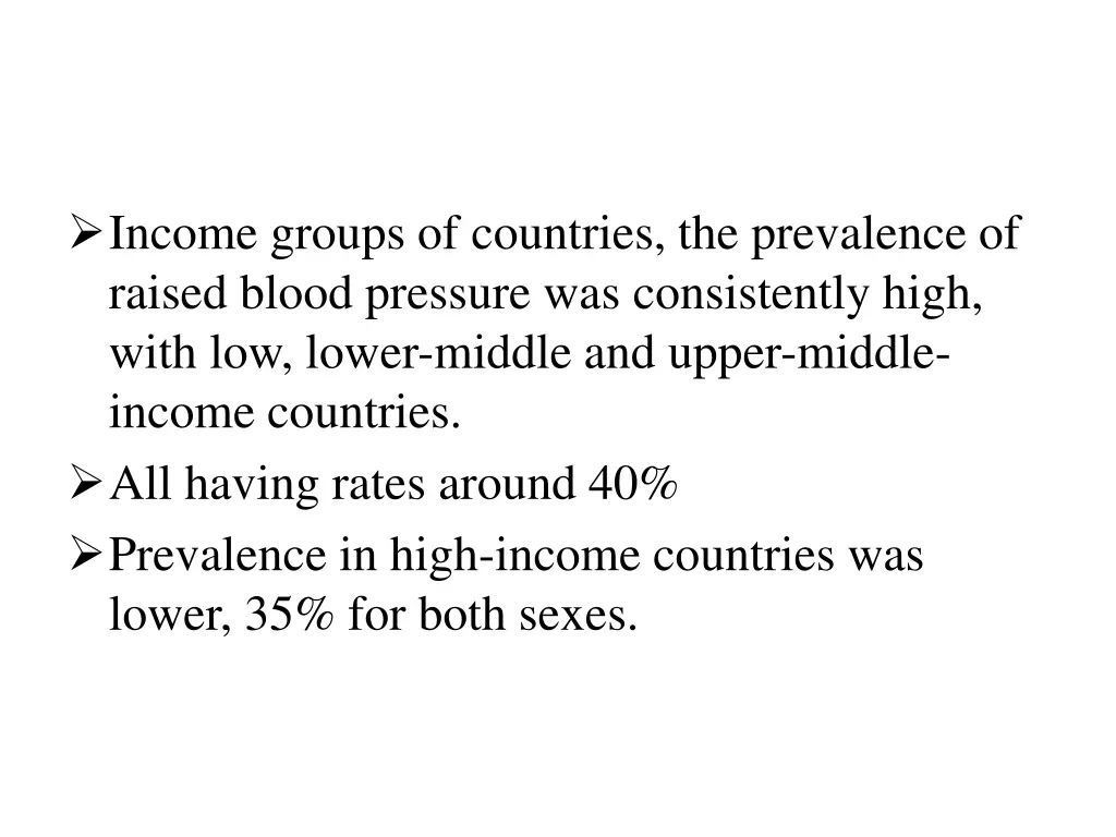 income groups of countries the prevalence