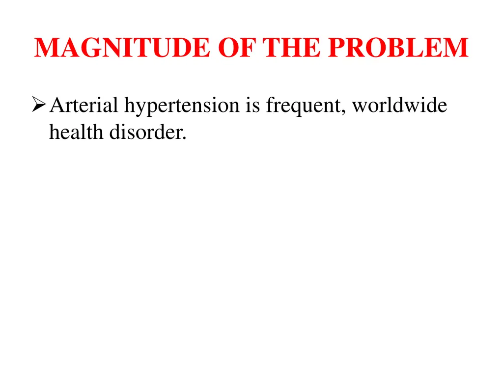 magnitude of the problem
