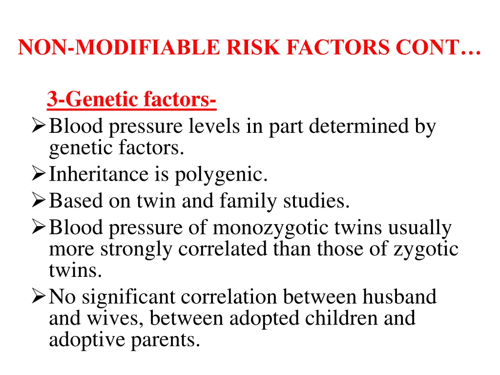 non modifiable risk factors cont 1