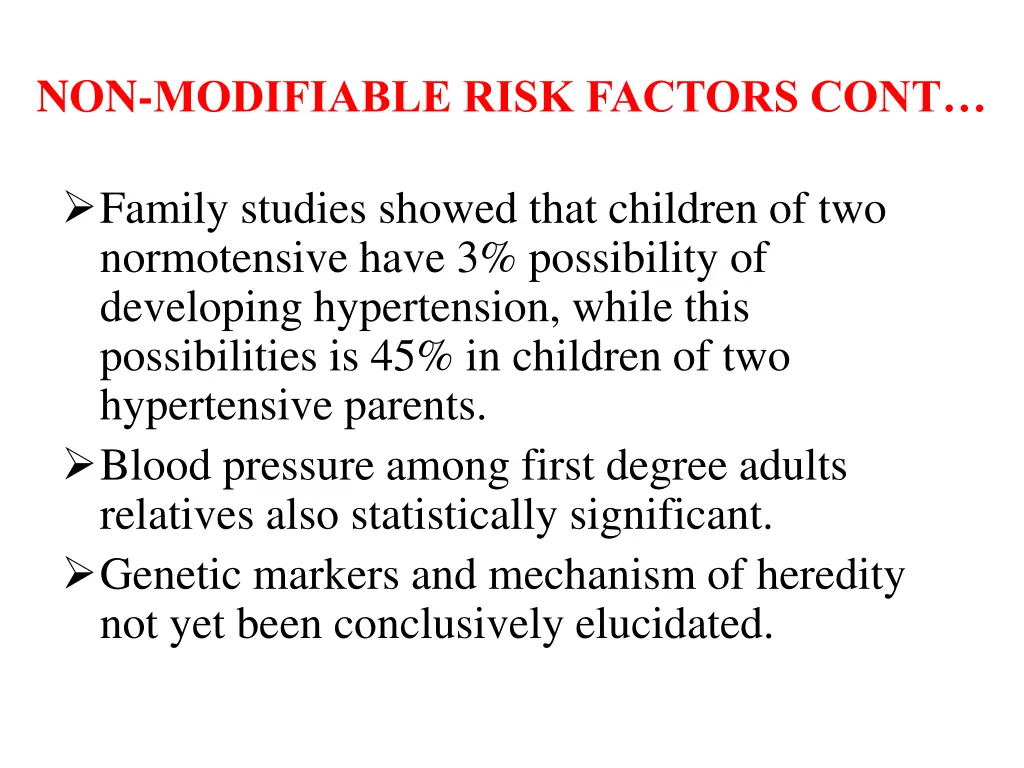non modifiable risk factors cont 2