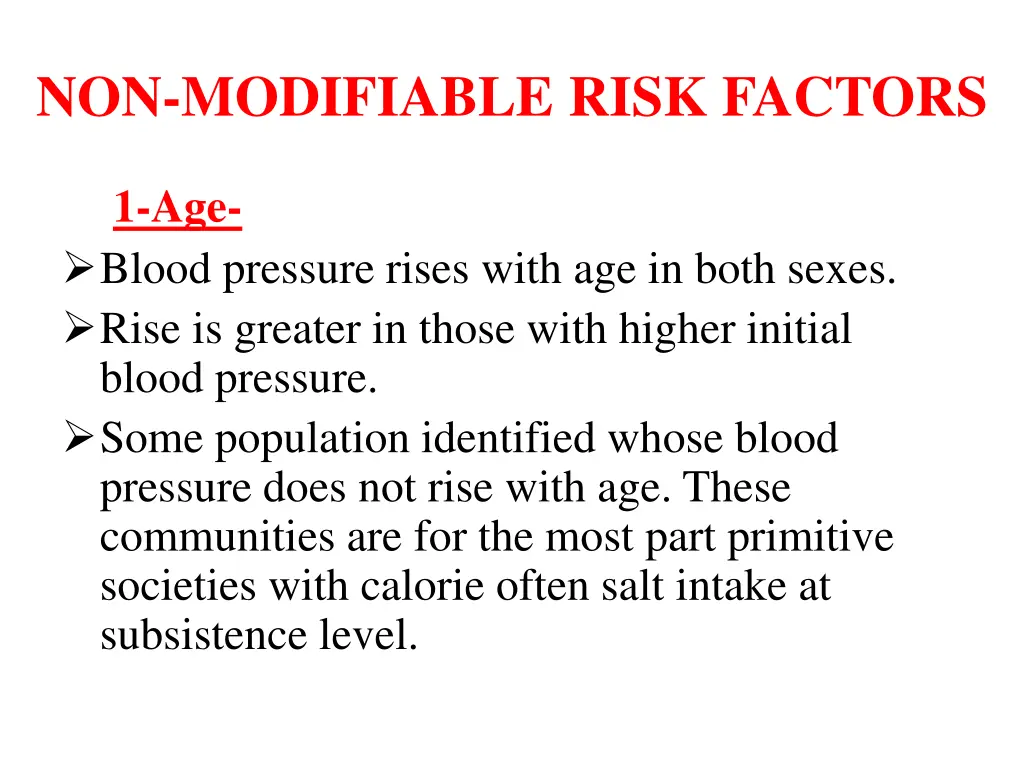 non modifiable risk factors