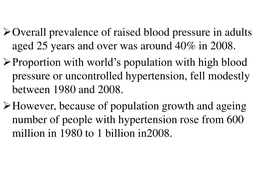 overall prevalence of raised blood pressure
