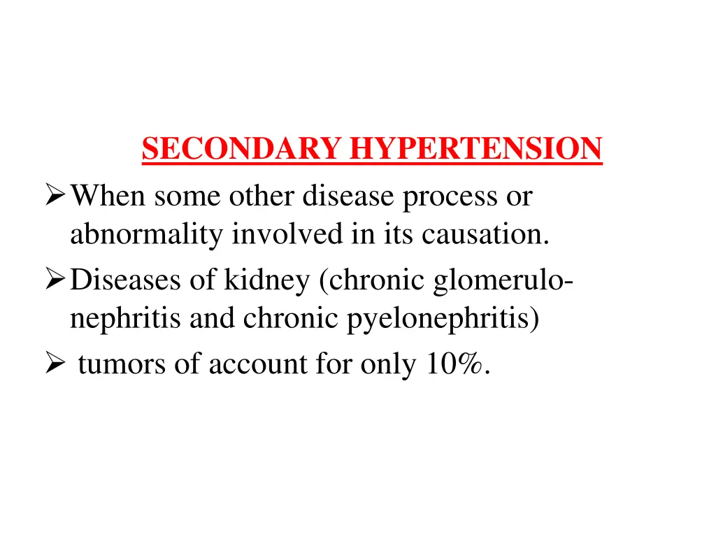 secondary hypertension when some other disease