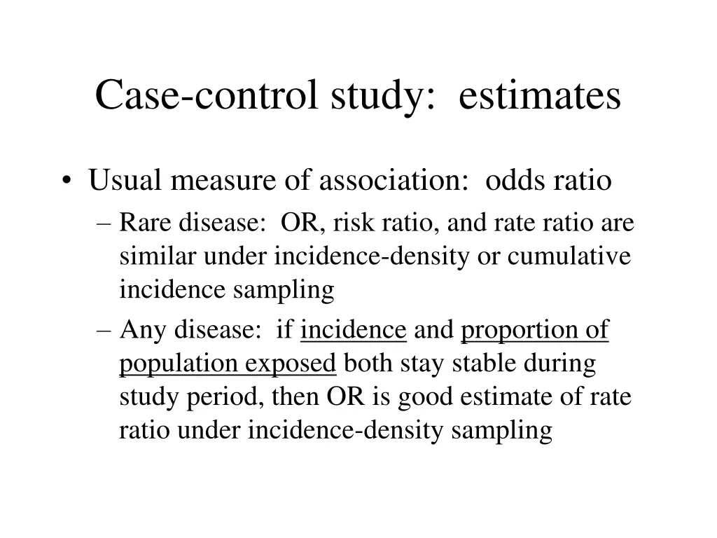 case control study estimates 1