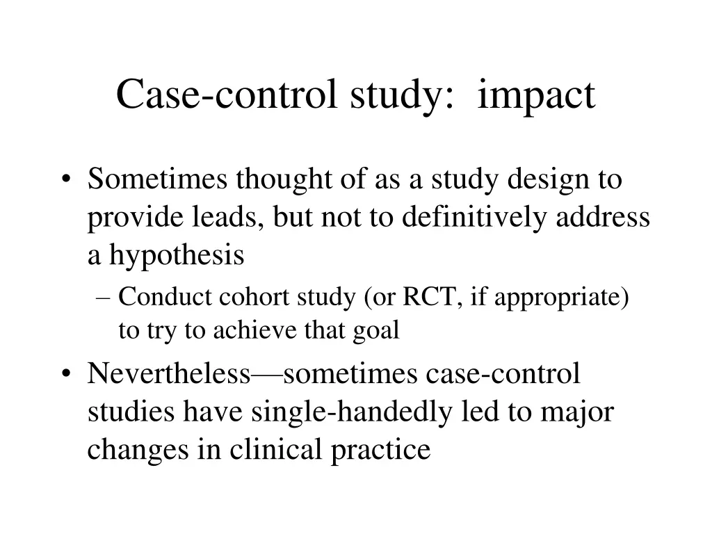 case control study impact