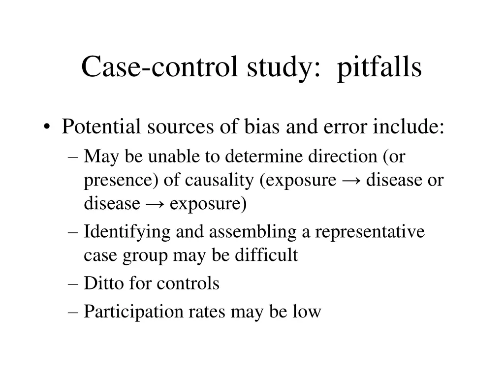 case control study pitfalls 1