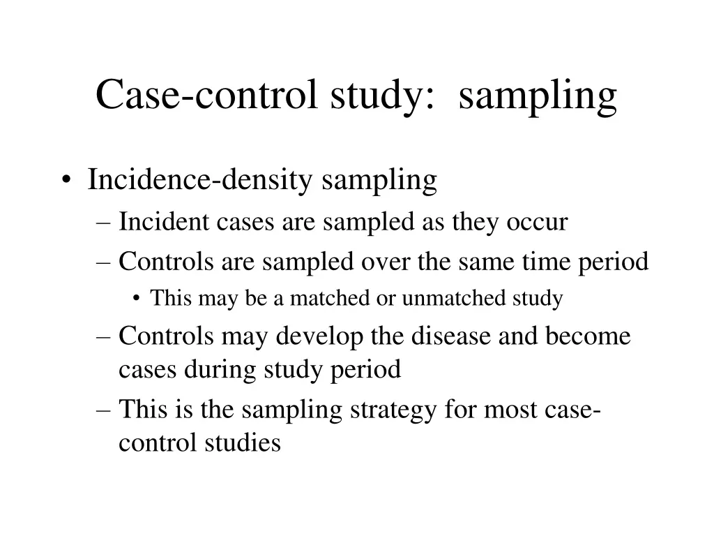 case control study sampling