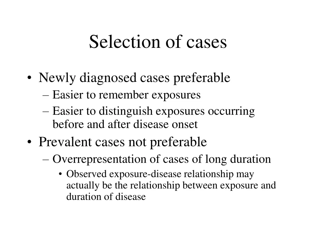 selection of cases