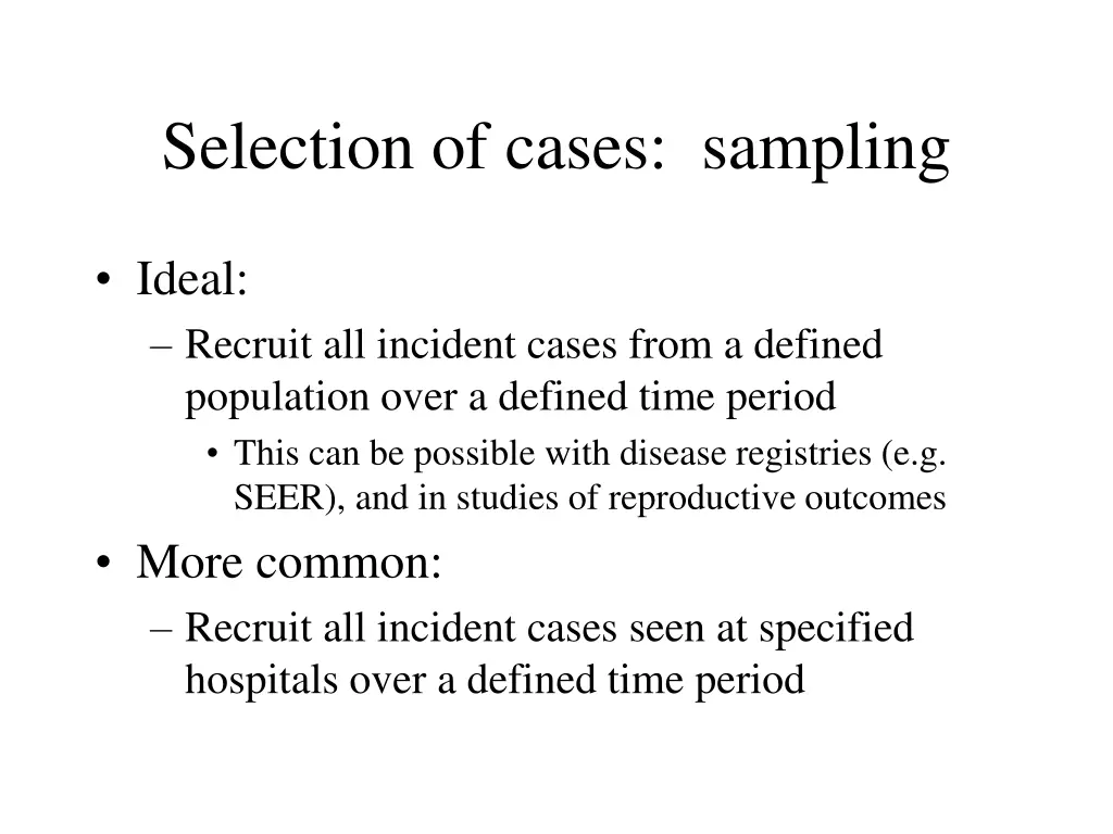 selection of cases sampling