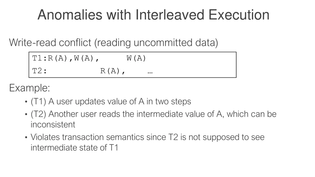anomalies with interleaved execution 2