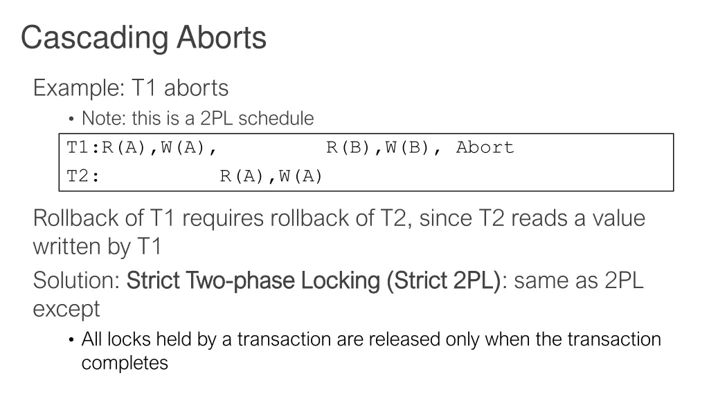 cascading aborts