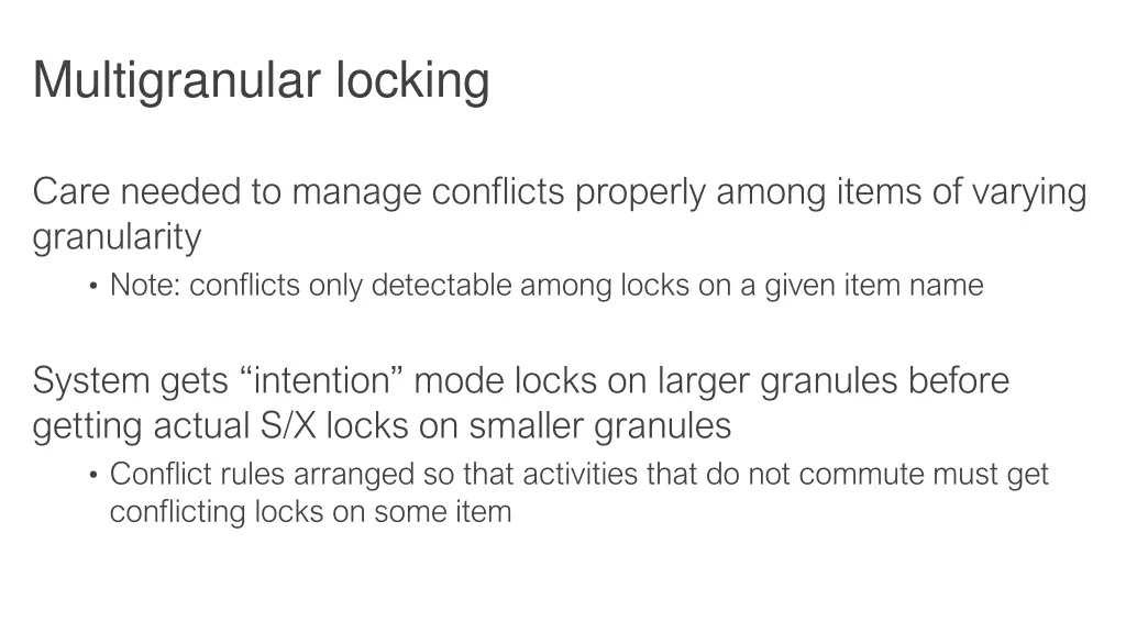multigranular locking