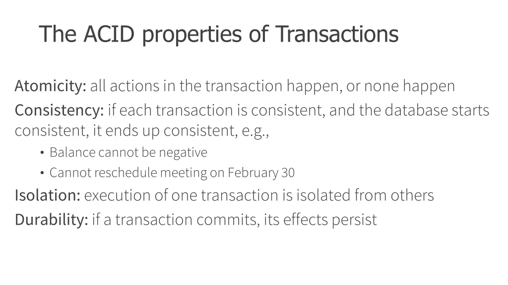the acid properties of transactions