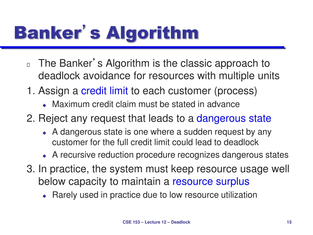 banker s algorithm