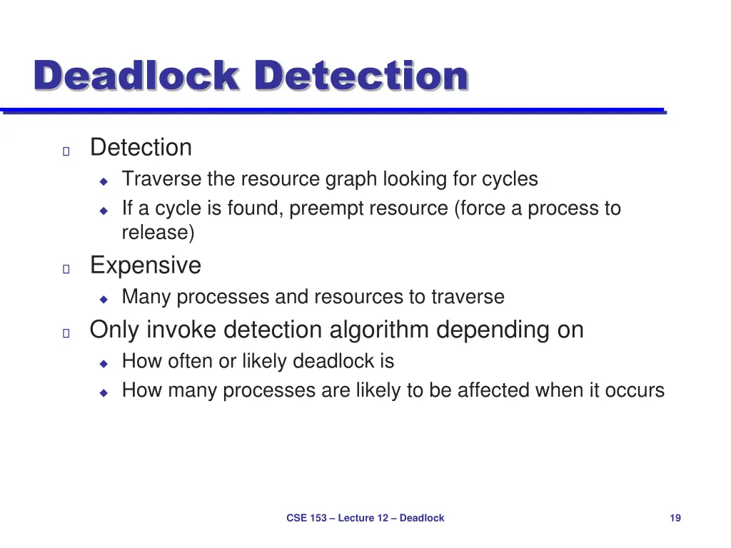 deadlock detection