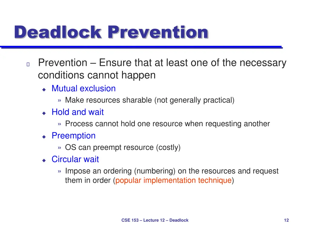 deadlock prevention
