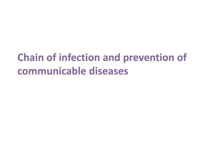 chain of infection and prevention of communicable