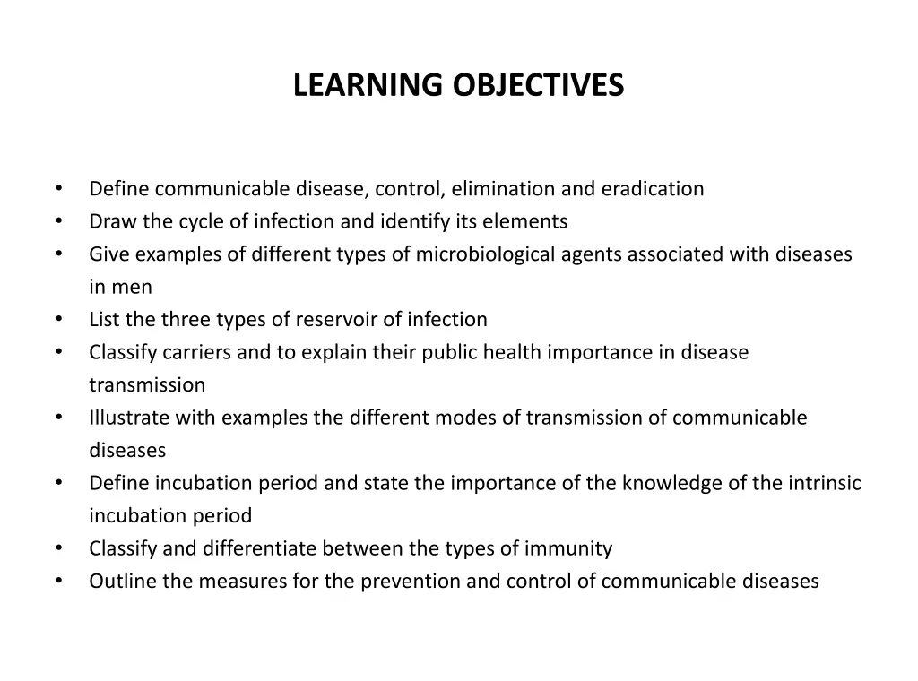 learning objectives
