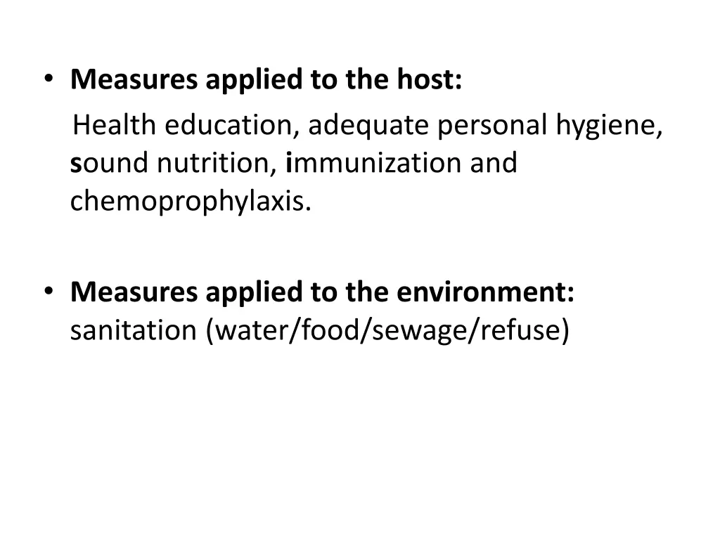 measures applied to the host health education