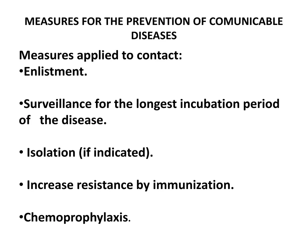 measures for the prevention of comunicable 2