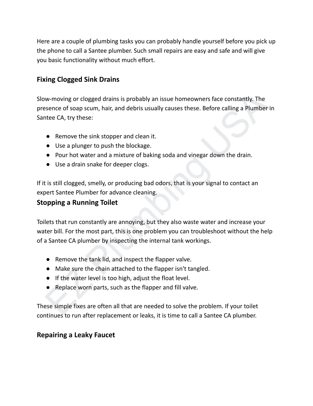 here are a couple of plumbing tasks