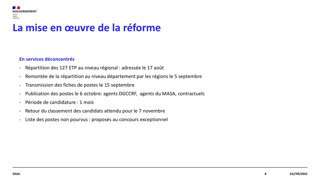 la mise en uvre de la r forme 2