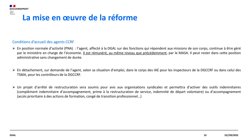 la mise en uvre de la r forme 4