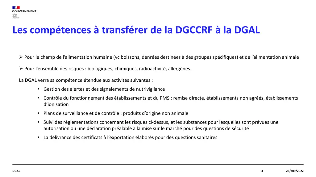 les comp tences transf rer de la dgccrf la dgal