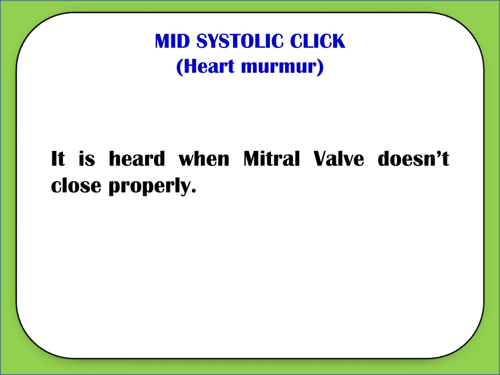 mid systolic click heart murmur