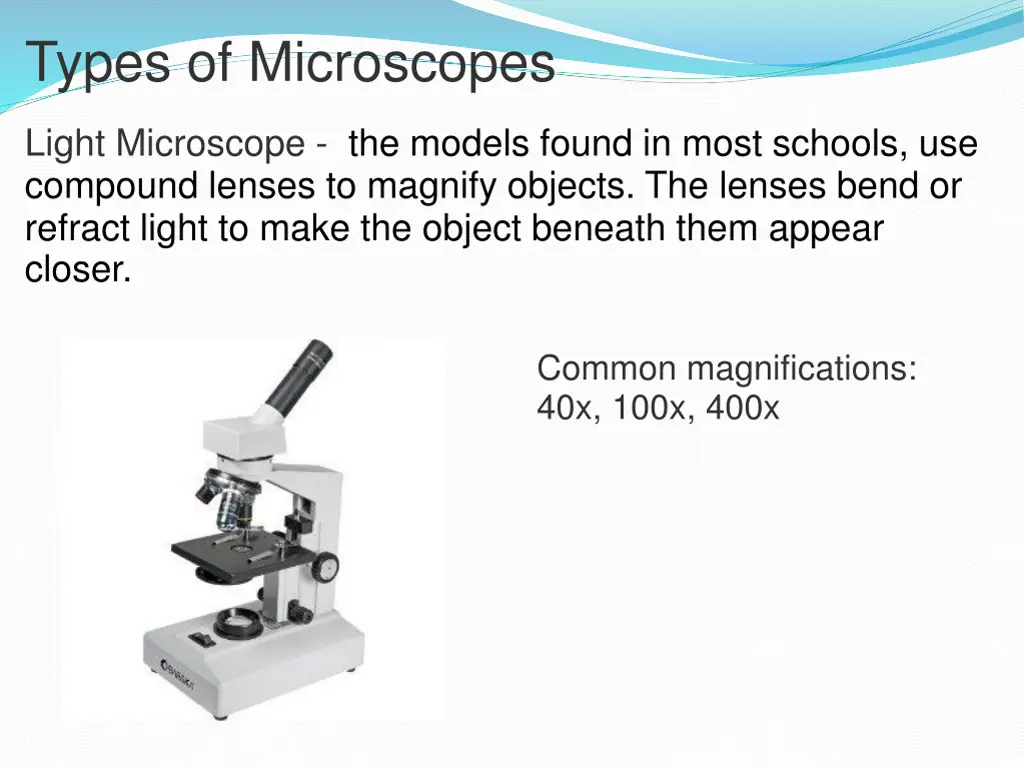 types of microscopes