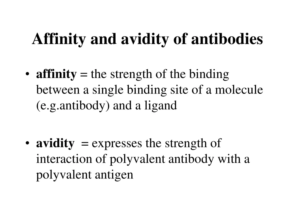 affinity and avidity of antibodies