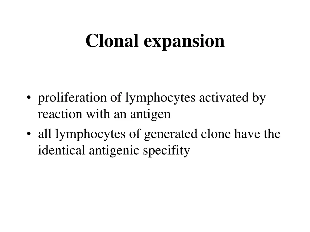 clonal expansion
