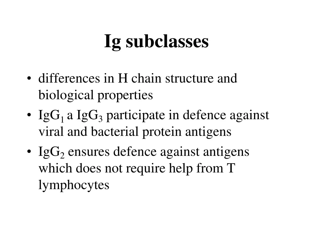 ig subclasses