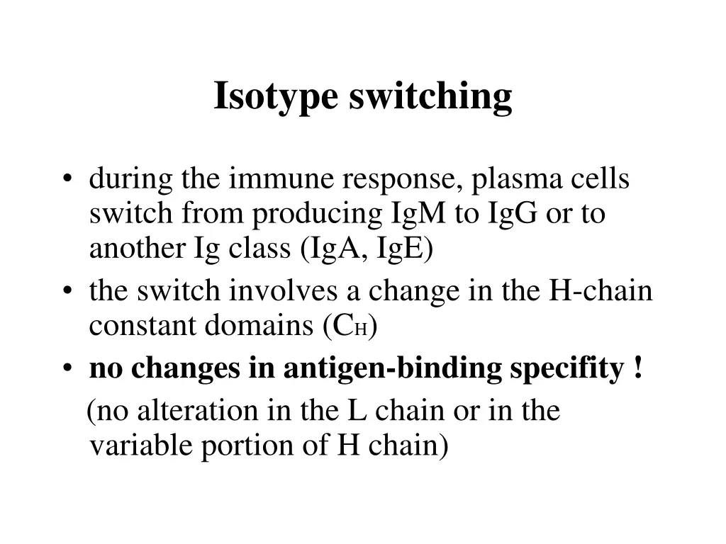 isotype switching