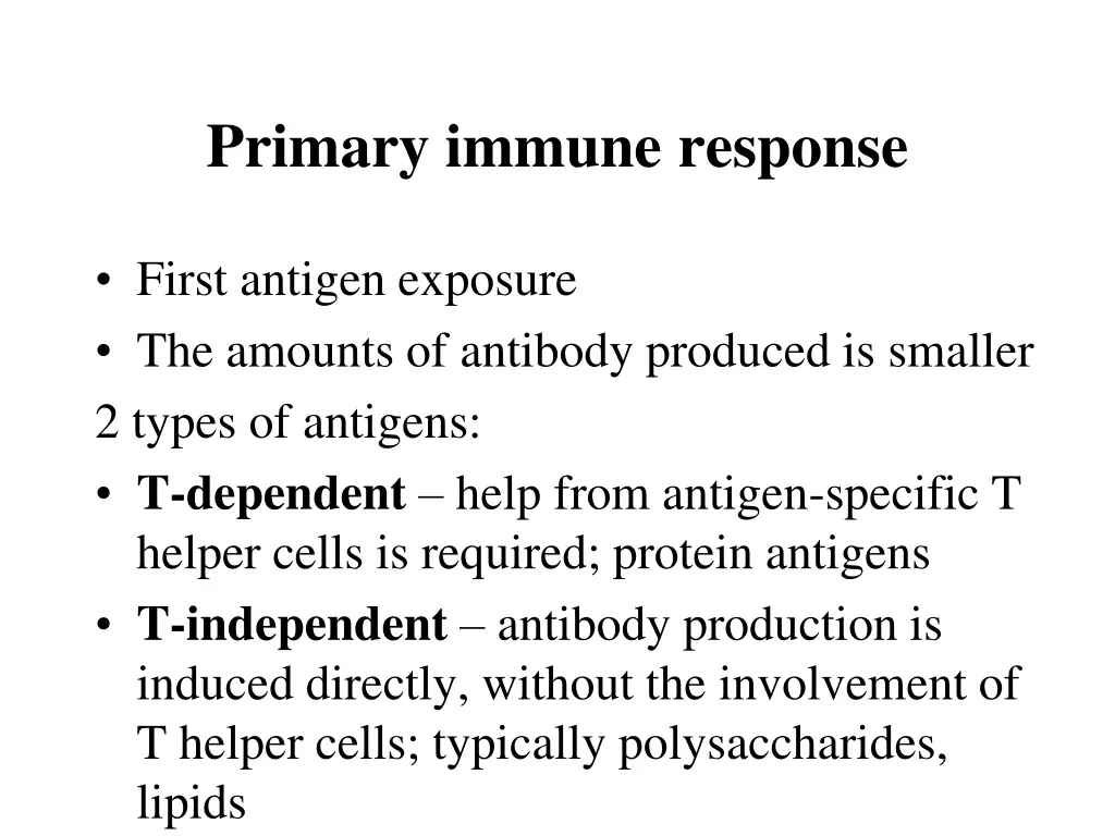 primary immune response