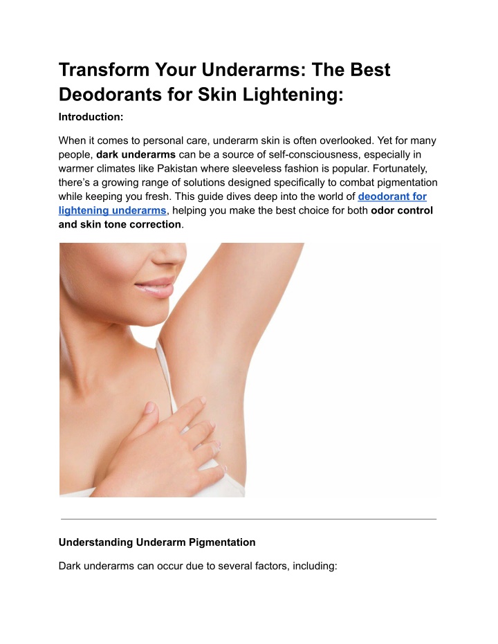 transform your underarms the best deodorants